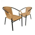 thumbnail image 6 of RTC Group Furniture Stackable Rattan Dining Chair, Set of 4 for Indoor/Outdoor Patio Restaurant, Porch, Backyard Beige, 6 of 18