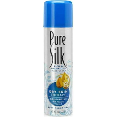 Pure Silk Moisturizing Shave Cream for Women, Dry Skin Therapy 8 oz (Pack of