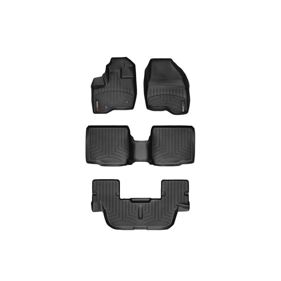 WeatherTech Custom Fit FloorLiners compatible with 2011-2014 Ford Explorer - Complete Set (1st, 2nd, & 3rd Row), Black