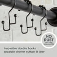 thumbnail image 5 of Better Homes & Gardens Matte Black Easy Glide Double Shower Hooks, Rustproof, 12 Count, 5 of 9