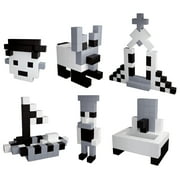 PicassoTiles 101PCS Black & White 1 Magnetic Puzzle Cube Set, STEM Educational Building Blocks, Sensory Learning Toy with Idea Book for Kids