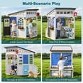 thumbnail image 4 of COCLUB Outdoor Wooden Playhouse with Play Tool Shed & Pegboard Play Wall, Kids Todder Ages 3+, 4 of 7