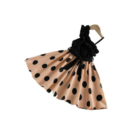 

Casual Colorblock Asymmetrical Neck A Line Sleeveless Multicolor Toddler Girls Dresses (Girl s)