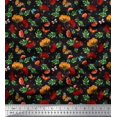 thumbnail image 1 of Soimoi Black Cotton Duck Fabric Leaves,Insect & Floral Artistic Decor Fabric Printed BTY 42 Inch Wide, 1 of 3
