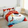 thumbnail image 3 of Homewish Ice Hockey Gamer 3-Piece Full Size Comforter Sets for Children Kids Teens,Ball Gaming Bedding Comforter Set,Sport Theme Lightweight Bedding Sets,Lightweight Room Decor,Reversible, 3 of 8