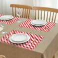 thumbnail image 3 of Red and White Checkered Pattern Summer Placemats Table Placemats Set Of 4-Linen Kitchen Washable Placemats Table Mats 11.8"x17.7" Non-Slip Heat Resistant, 3 of 6