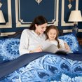 thumbnail image 4 of Erosebridal Snowflake Mandala Full Size Comforter Sets,Deep Blue Crystal Bedding Comforter Set,3 Pieces,1 Comforter and 2 Pillowcases,Navy Blue Reversible, 4 of 7
