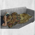thumbnail image 6 of Grunge Soft Flannel Fleece Throw Blanket, Paisley Like Mandala Motif with Flowers Leaves and Buds Image, Cozy Plush for Indoor and Outdoor Use, 50" x 70", Multicolor, by Ambesonne, 6 of 6
