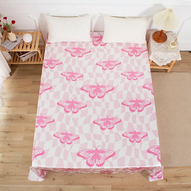 3D Pink Butterfly Pattern Quilt Cover Set Ropa de cama Set Funda Nórdica Fundas de almohada