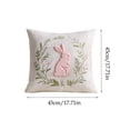 thumbnail image 3 of Funda de cojín bordada con diseño de conejos de Pascua y setas para sala de estar, cama y sofá, funda de almohada de poliéster., 3 of 6