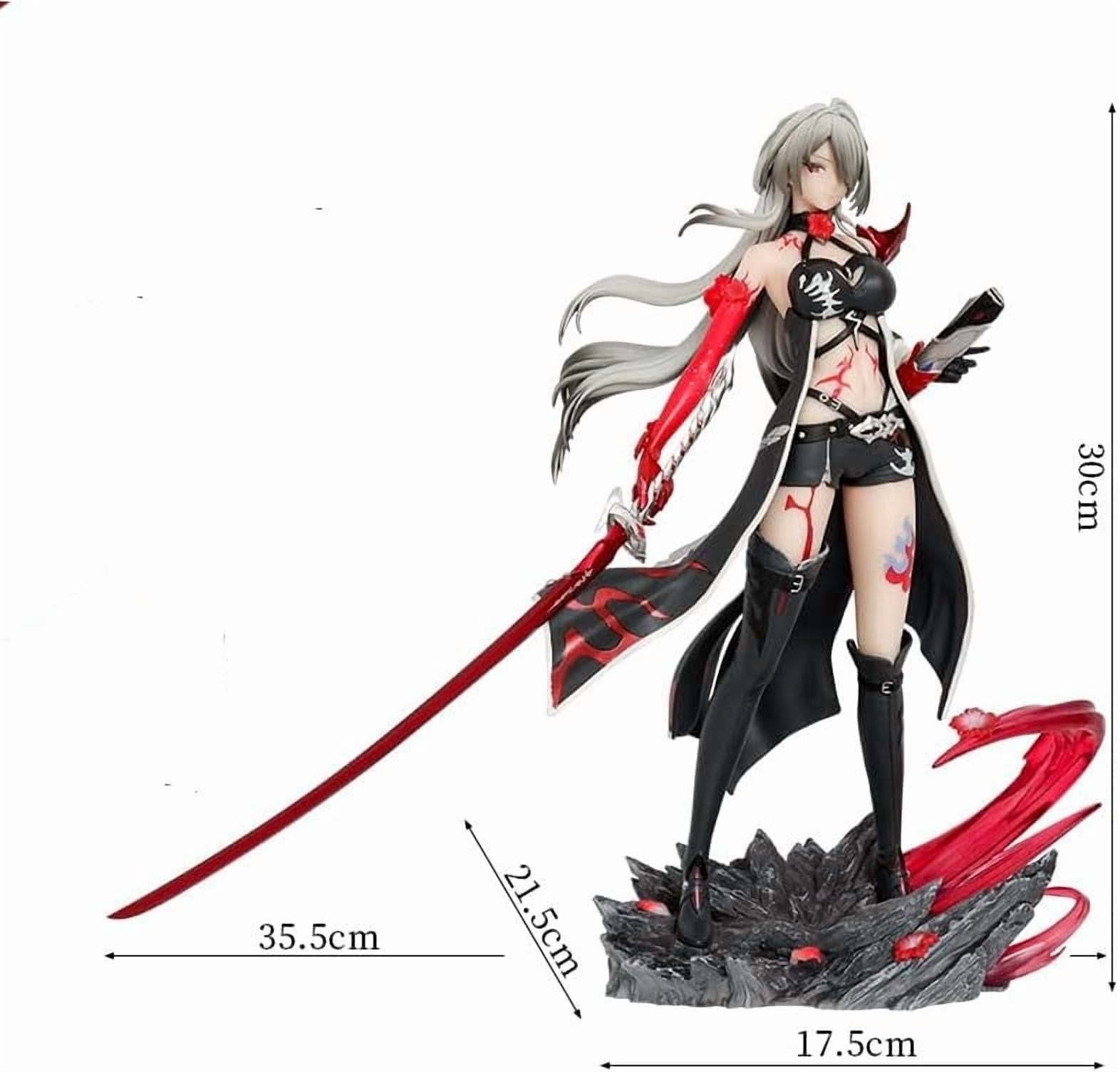 HuangQuan Figure Fighting Standing Raiden Bosenmori Mei Anime Figures 30cm/11.8inch PVC Character Action Model Figure Statue Ornament Gifts (a)