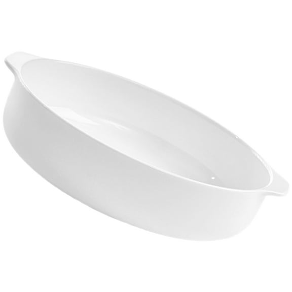 Raindrops Round White Baking Dish Ceramic 1Pcs