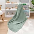thumbnail image 3 of Comfy Cubs Hooded Baby Towels 1-Pack, Large 32" x 32" - 6 Layer, 100% Muslin Cotton, Fern, 3 of 6