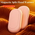 thumbnail image 4 of Coollooc 2 in 1 Magnetic Detachable Hand Warmer, Reusable Portable Electric Hand Warmers, USB 2 in 1 Handwarmers, Outdoor Indoor Pocket Warm Gifts for Christmas Men Women(Pink), 4 of 9