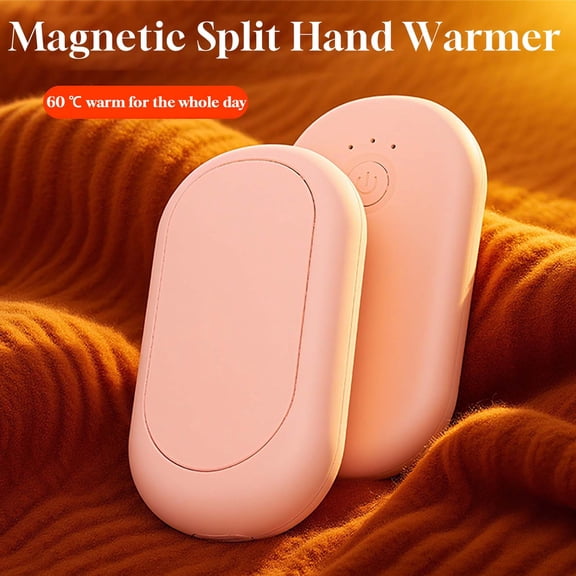 Eespoir Magnetic Detachable Hand Warmer, Charging Hand Warmers, Mini Portable Warmer with USB Charging, Pocket Heating, Outdoor Use, Rechargeable Device(Pink)