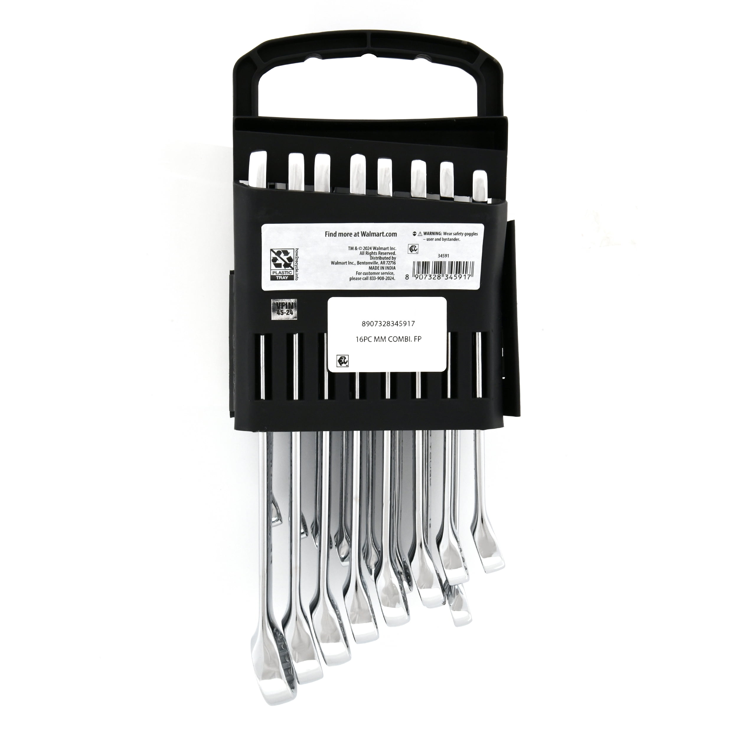 Hyper Tough 16-Piece Metric Combination Wrench Tool Set, Hand Tools