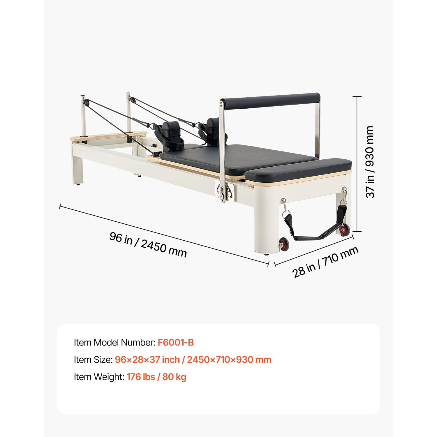 KFFKFF Pilates Apparatus, Pilates Bench with Auxiliary Box, Suitable for Home Fitness Studio Enthusiasts & Novices, Exercise Gear with Two-fold Resistance- Spring & Rope, Supports up to 400 LBS