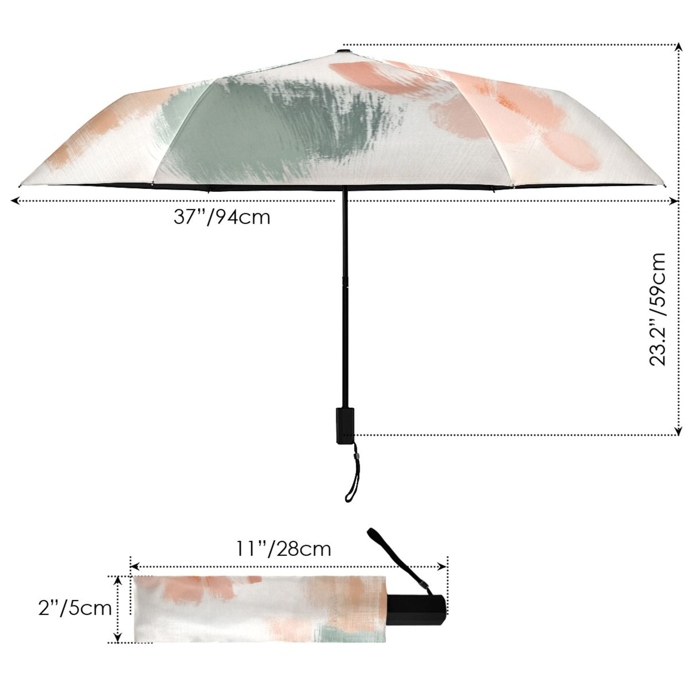 Pastel Color Pattern UV50+ Sunscreen Portable Umbrella, Waterproof, Ultra Lightweight 240g