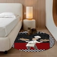 thumbnail image 2 of Round Rugs 3 Ft, Chef Non Slip Area Rugs for Kitchen Bedroom Entryway, Cartoon Cute Watercolor Cooking Red Black Washable Carpet Runner Rug Floor Mats for Bedroom Home Decor, 2 of 8