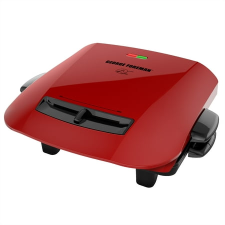 George Foreman 5-Serving Removable Plate Grill and Panini Press, Red,