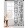 thumbnail image 3 of Sheer Curtains 96 Inches Long, Blue Tan Flower Semi Sheer Curtains Light Filtering Window Treatment, Abstract Vintage Ethnic Tribal Boho Privacy Voile Drapes for Living Room Bedroom 52x96 Inch, 3 of 7