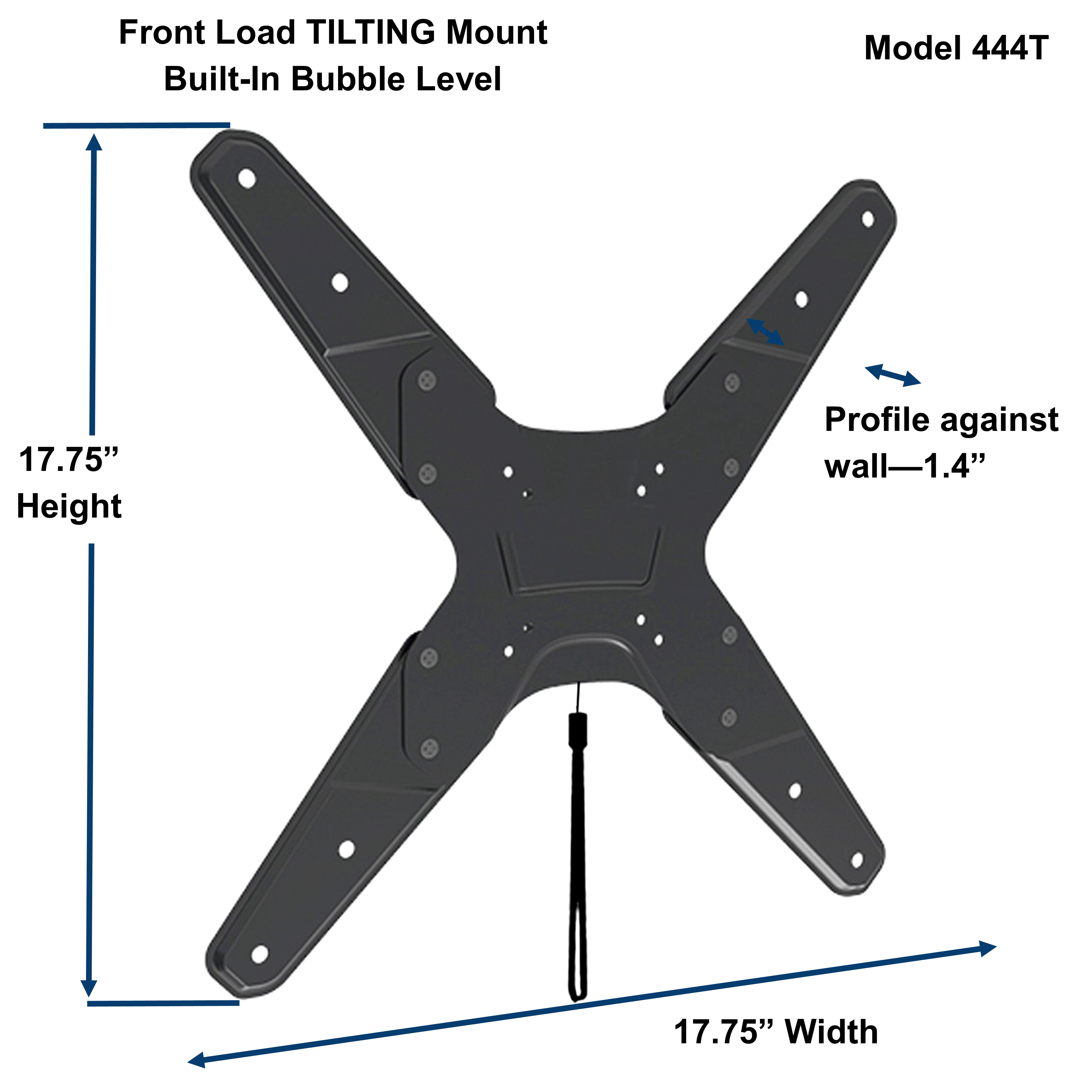Master Mounts 444T-L Locking Front Install Tilt Wall Mount - Mounting in RVs Campers Trucks Boats, Fits TVs up to 55", VESA Patterns up to 400x400