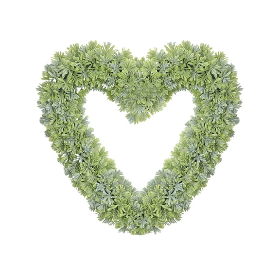 15 Inch Preserved Boxwood Heart Wreath Heart Shaped Simulation Garland Artificial Boxwood Wreath for Valentine's Day Gift Door Wall Hanging Window Wedding Party Decoration