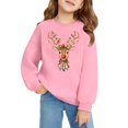 thumbnail image 3 of Crewneck Sweatshirt Kids Holiday Tree Print Pocket Crew Neck Long Sleeve Hoodless Top Pink 6-7 Years, 3 of 4