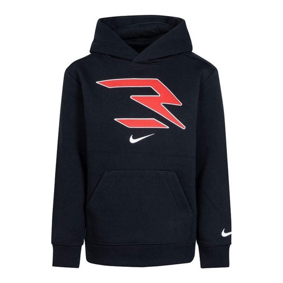 Nike 3BRAND Icons Fleece Hoodie Kids Medium Black Red Logo Long Sleeve GBO130