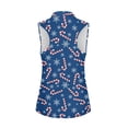 thumbnail image 6 of Yuyamidu Candy Canes Golf Top for Women Blue Golf Shirts, Christmas Sleeveless Tennis Shirt Quarter Zip Workout Activewear Size L, 6 of 8