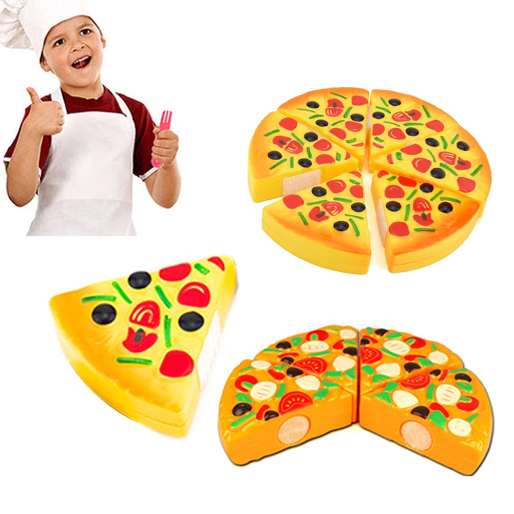 EP_ Ney Child Kitchen Pizza Party Fast Food Slices Cutting Pretend Play Toy Flow 
