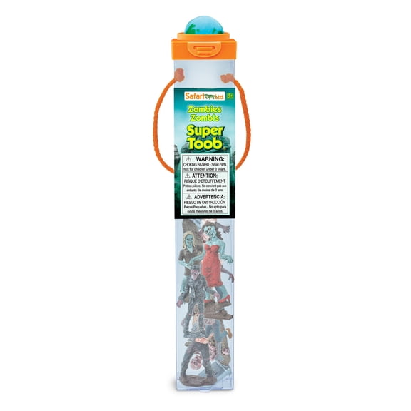 Safari Ltd. Zombies Super Toob - Miniature Zombie Figures for Halloween Display and Imaginative Play - Toy Figures For Boys, Girls & Kids Ages 3