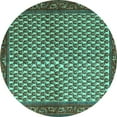 thumbnail image 1 of Ahgly Company Indoor Round Persian Turquoise Blue Traditional Area Rugs, 5' Round, 1 of 4
