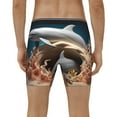 thumbnail image 4 of Rateoe Coral Fish Dolphin Print Men’s Underwear Boxer Briefs Soft Comfortable Underwear Boxer Briefs, Long Leg Briefs,Anti-chafing Boxer Briefs, 4 of 7