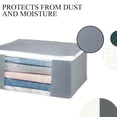 thumbnail image 5 of AMAK INC Saree Organizer Bag | Foldable Storage Cover with Transparent Window | Dustproof Clothes Storage for Sarees, Lehenga (Grey) Pack Of 03, 5 of 6