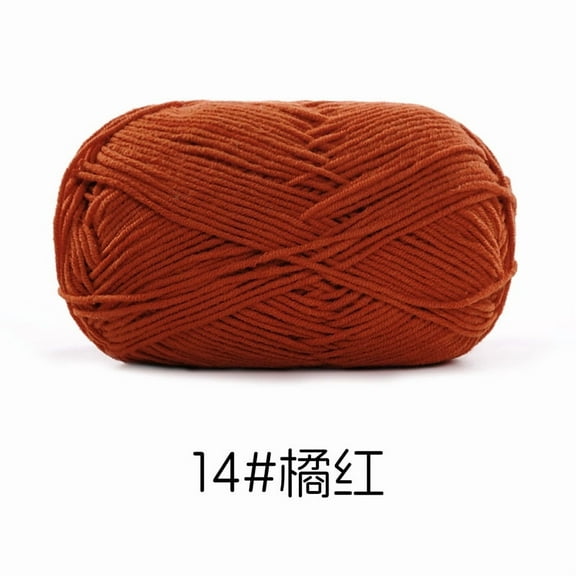 Nvzi Combed Milk Cotton,Medium Thick Yarn - 35g1 Roll,Soft and Skin-Friendly,Ideal for Knitting Clothes,Handicrafts and Blankets​,Can weave numerous projects,suitable for beginners,dark orange