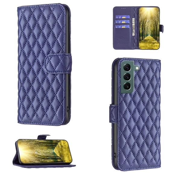 for Samsung Galaxy S22 Plus 5G Women Cover, Credit Card Slot Premium PU Leather Flip Kickstand Wallet Case with Magnetic Closure TPU Bumper For Samsung Galaxy S22 Plus, Blue
