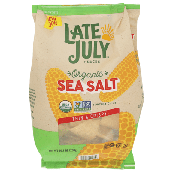 Late July Organic Sea Salt Thin & Crispy Tortilla Chips 10.1 oz - Pack of 3