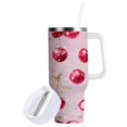 thumbnail image 2 of 30 oz Insulated Stainless Steel Tumbler Double Wall Stainless Steel Tumbler with 2-Way Drinking Watercolor Sparkling Cherries, 2 of 9