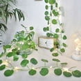 thumbnail image 2 of Gostoto 7.2ft 25 LEDs Artificial Green Leaves Vine Garland PlantLED String LightsBattery Powered Green Leaf Vine Fairy Light for Valentine's Wedding Bedroom Party Garden Indoor Decoration, 2 of 4