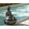 thumbnail image 4 of 24x20.5x34" Dark Gray Buddha Statue Water Fountain, Indoor Outdoor Polyresin Fountain with Light, 4 of 5