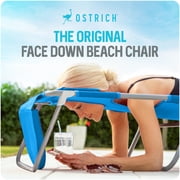 Ostrich The Deluxe 3N1 Lightweight Outdoor Beach Lounge Chair with Footrest, Blue