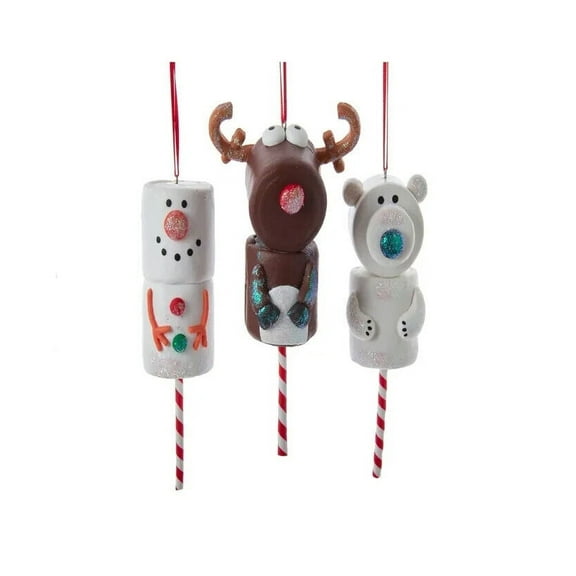 Set of 3 MARSHMALLOW CRITTERS Christmas Ornaments by Kurt Adler
