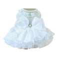 thumbnail image 2 of Guiexla Pet Wedding Dress with Snap Buttons Princess Breathable Spring Summer Lace Apparel with Pearl And Bow Design for Small Medium Dogs, 2 of 7
