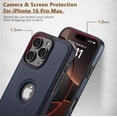 thumbnail image 2 of shiyou-Compatible with iPhone 16 Pro Max Case Premium Leather TPU Hybrid Case Cover,Blue, 2 of 4