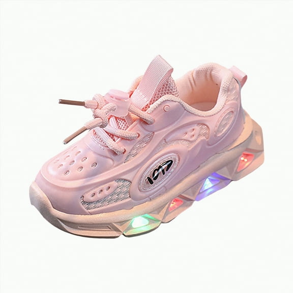 BAnala Toddler Sneaker Toddler Kids Sparkle Breathable Lightweight Sneakers Light Up by Step Pink,2.5