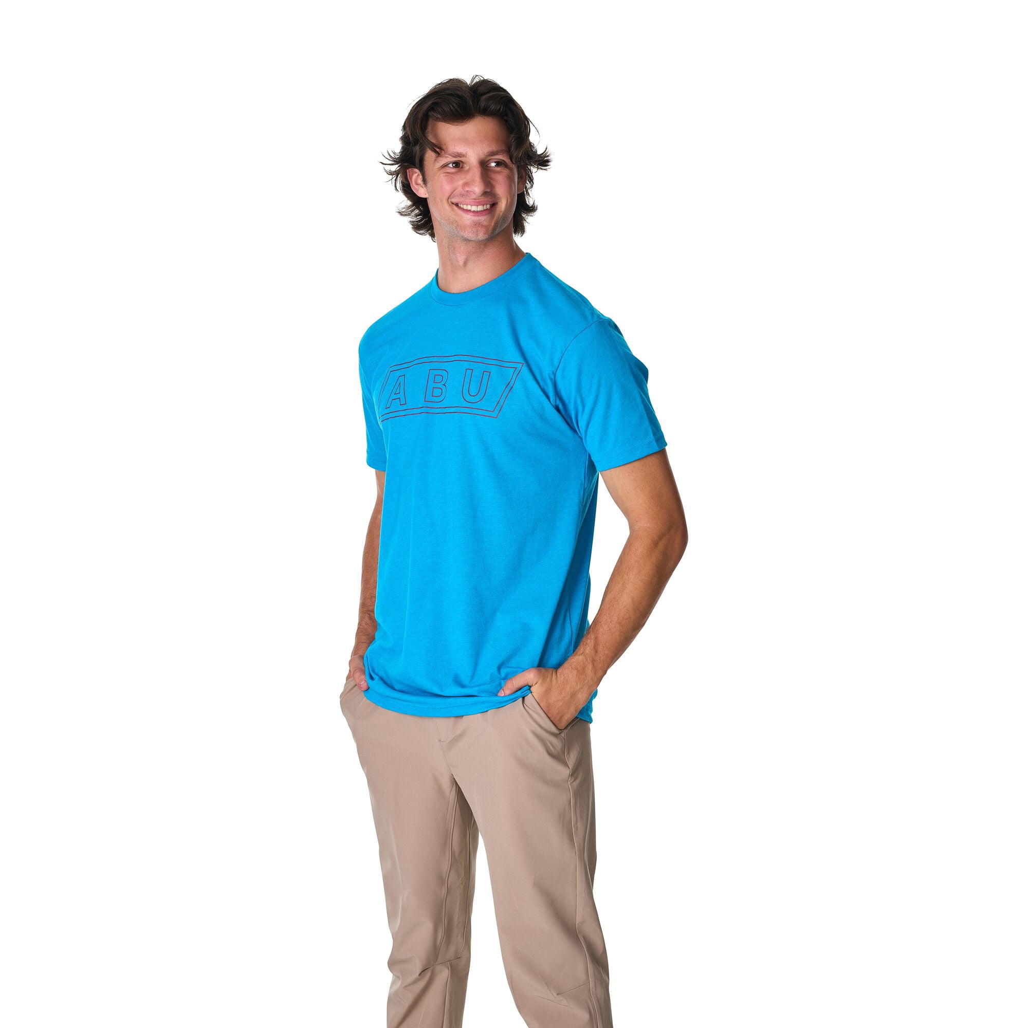 Abu Garcia ABU Front Double Keyline Tee, Size M (Blue)