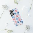 thumbnail image 1 of Blue and Pink Floral Tough Phone Case For Samsung. Samsung Case. Compatible,iPhone 14 Pro, 1 of 5