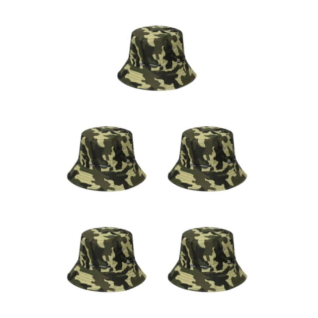 Thinsony Polyester Breathable Fisherman Cap For Sun Protection And Comfort Sunscreen Fisherman Cap Hat Summer disruptive pattern3 58cm 5Set