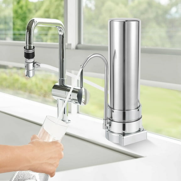 Countertop Drinking Water Filtration System, Countertop Filter System 5μm 304 Stainless Steel for Tap Water Filtration in Many Scenarios